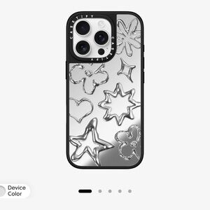 Casetify Metallic Silver Phone Case Chrome Doodle